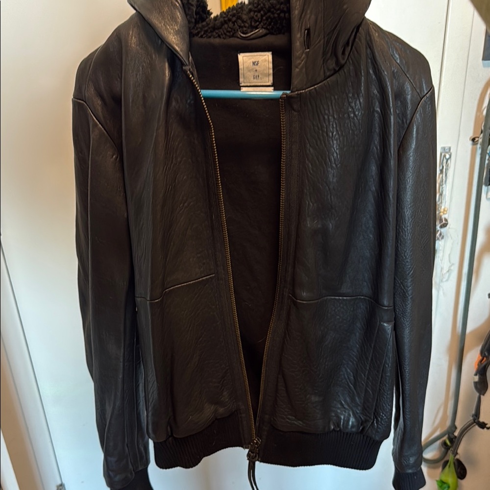 GAP Black Bomber Jacket with Ribbed Cuffs